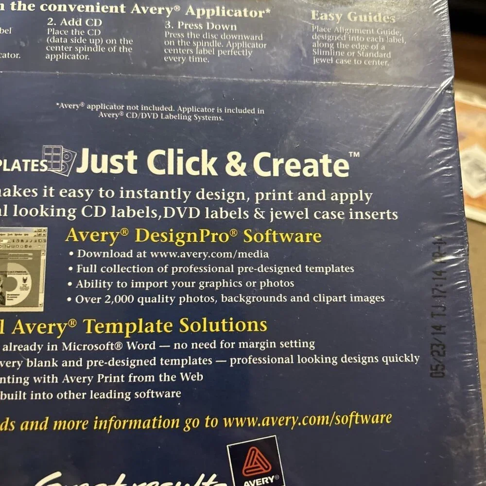 Avery Matte White CD Labels Ink Jet 8691 100 disc count/200 spine count New Seal